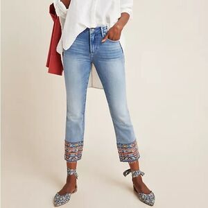 Driftwood Anthropologie Collette Jeans Embroidered 28